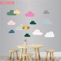 Kids wall stickers Clouds with patterns