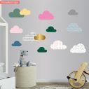 Kids wall stickers Clouds with patterns
