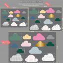 Kids wall stickers Clouds with patterns