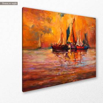 Canvas print Boats and ocean 2