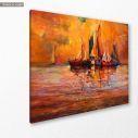 Canvas print Boats and ocean, side