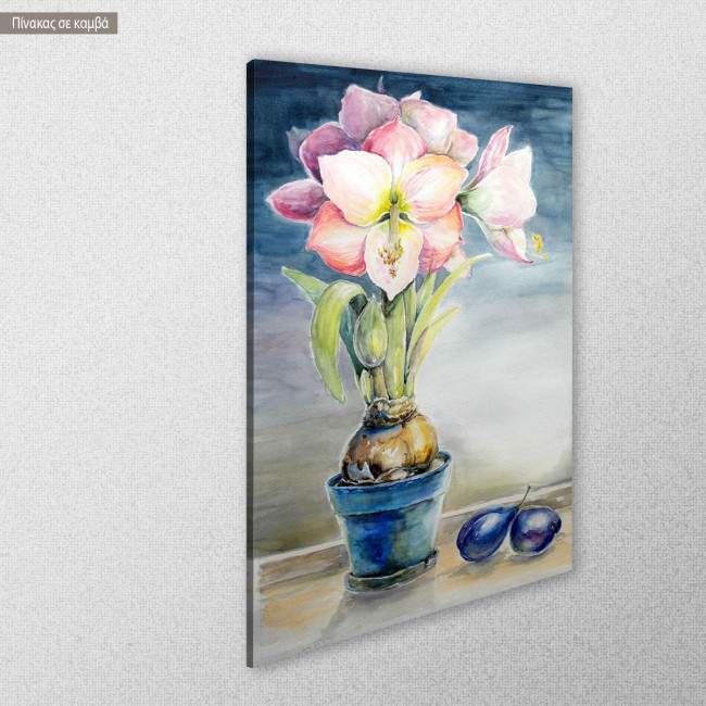 Canvas print Flowers in a vase, side