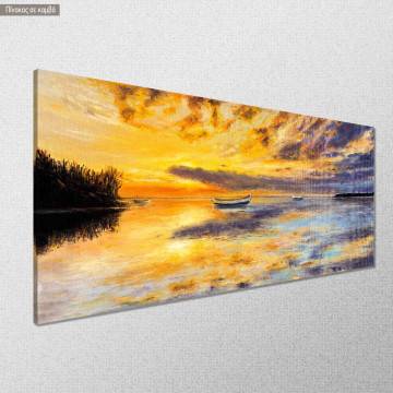 Canvas print Boat and sunset panoramic Framed canvas View 1 2