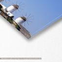 Canvas print Mykonos windmills, panoramic, detail