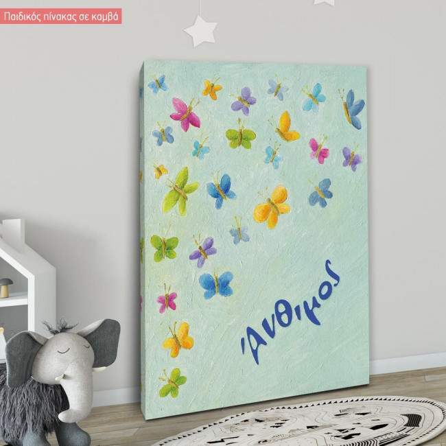 Kids canvas print So many butterflies!