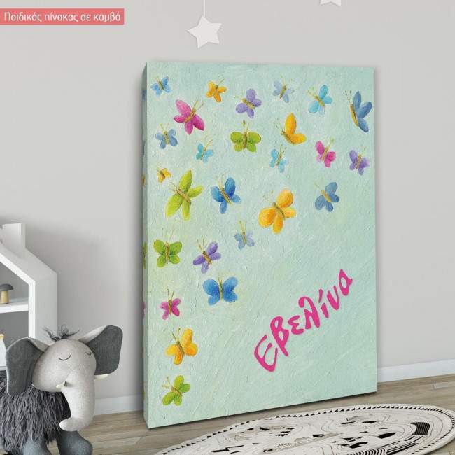 Kids canvas print So many butterflies!