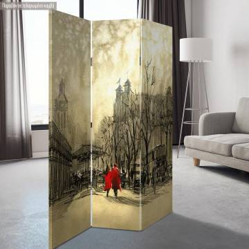 Room divider Couple in red