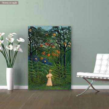 Canvas print Woman in an exotic forest, Rousseau H.