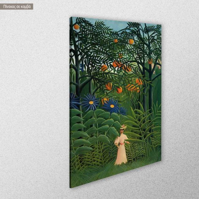 Canvas print Woman in an exotic forest, Rousseau H, side