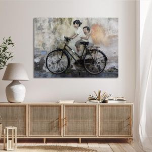 Canvas print The first ride (street art) Framed canvas View 1 2