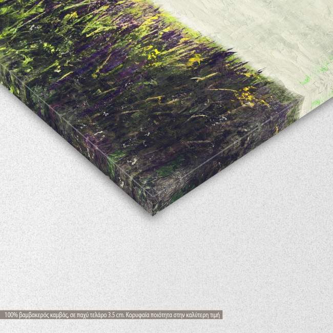 Canvas print Young girl in a sage flower field, detail