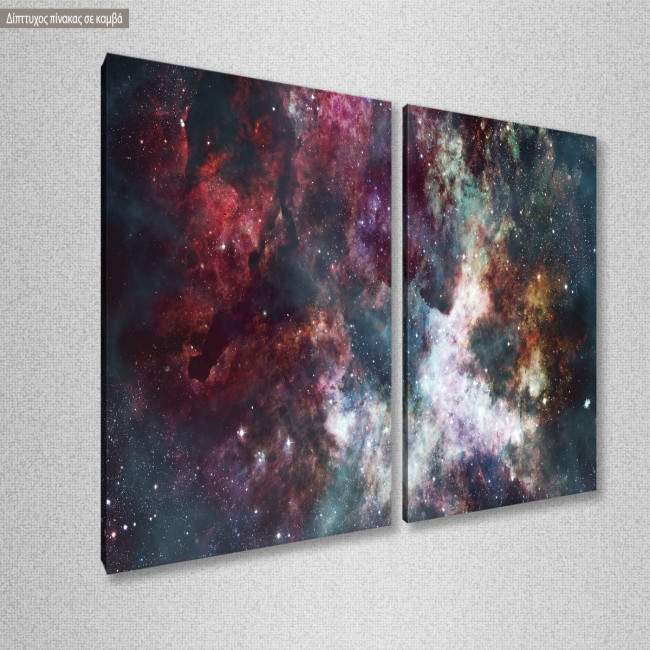 Πίνακας σε καμβά Colorful starry night sky, δίπτυχος, κοντινό