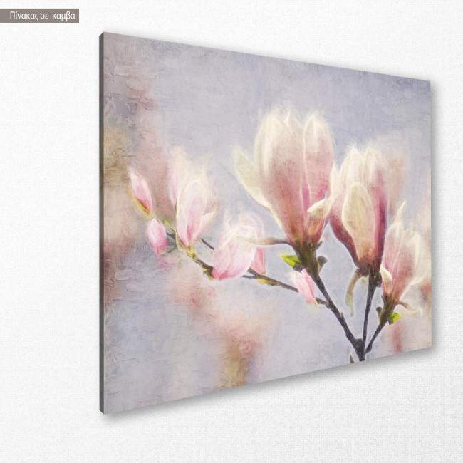 Canvas print Pink magnolias, side