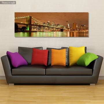 Canvas print Manhattan and Brooklyn bridge, panoramic