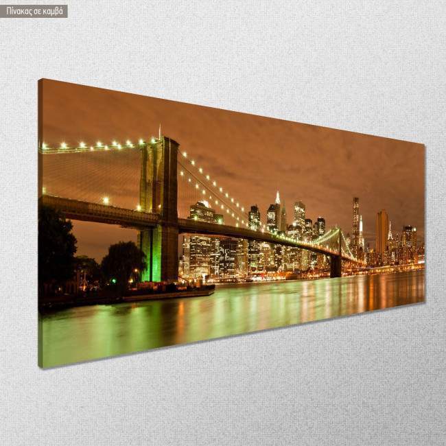 Canvas print Manhattan and Brooklyn bridge, panoramic, side