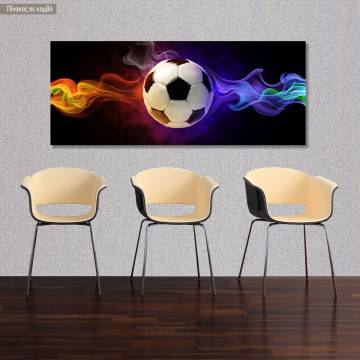 Canvas print Flaming football, panoramic