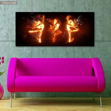 Canvas print Fire dance, panoramic