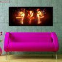 Canvas print Fire dance, panoramic