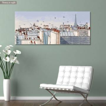 Canvas print Paris roofs, panoramic