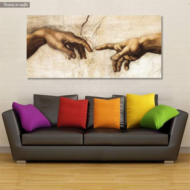 Canvas print The creation of Adam (detail), Michelangelo
