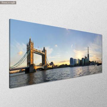 Canvas print London bridge in the morning panoramic Framed canvas View 1 2