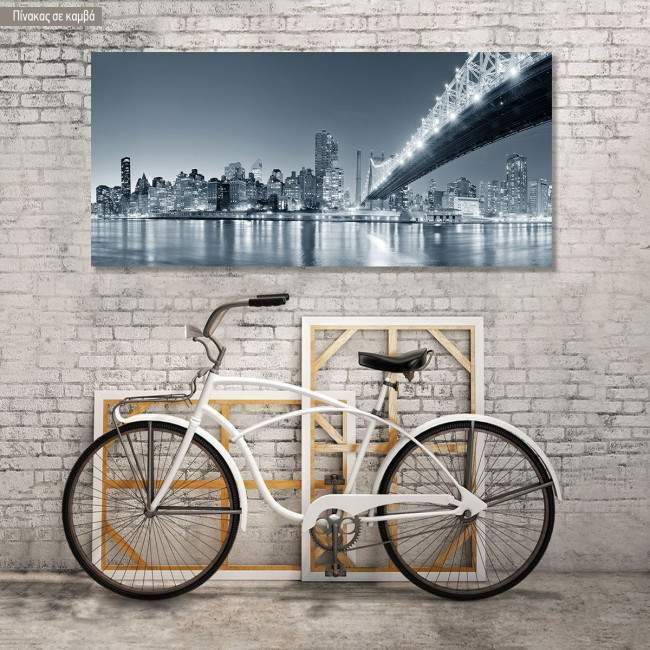 Canvas print New York at night, panoramic