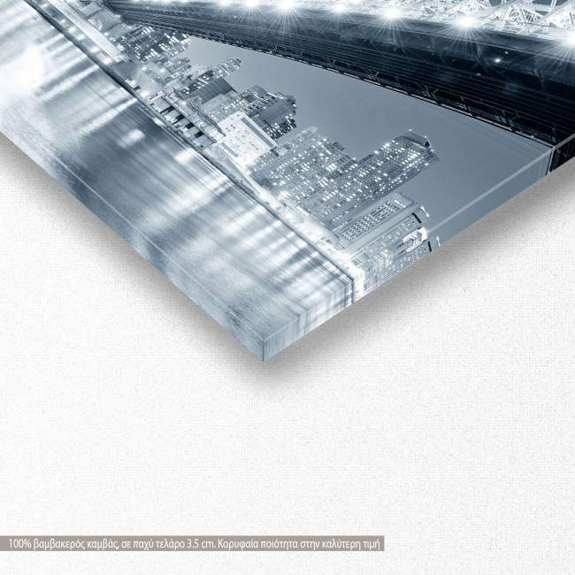 Canvas print New York at night, panoramic, detail