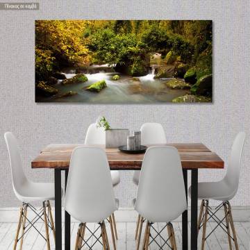 Canvas print The waterfall, panoramic