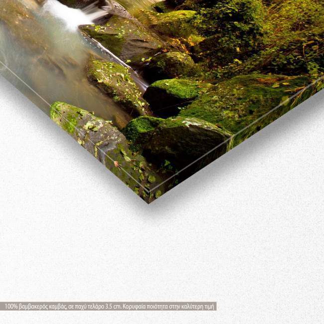 Canvas print The waterfall, panoramic, detail