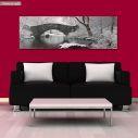 Canvas print Stone bridge in winter time, panoramic