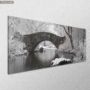 Canvas print Stone bridge in winter time, panoramic, side