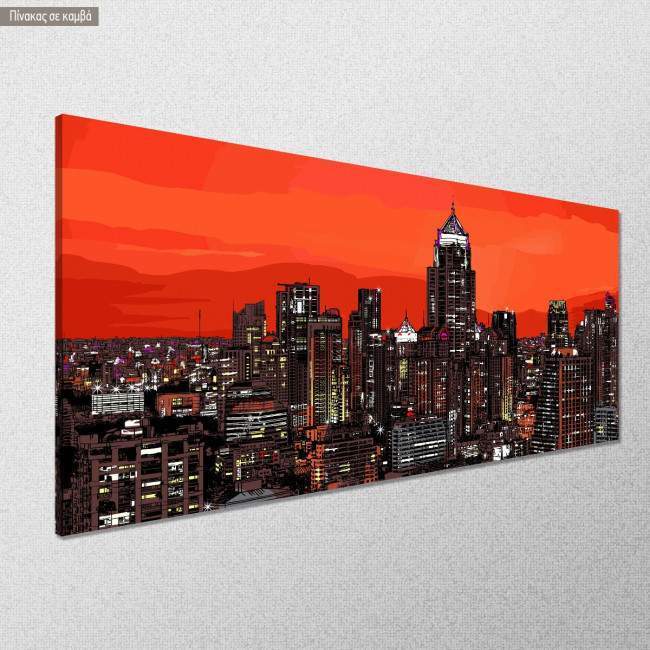 Canvas print View of Bangkok, panoramic, side