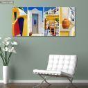 Canvas print Colors of Santorini, panoramic