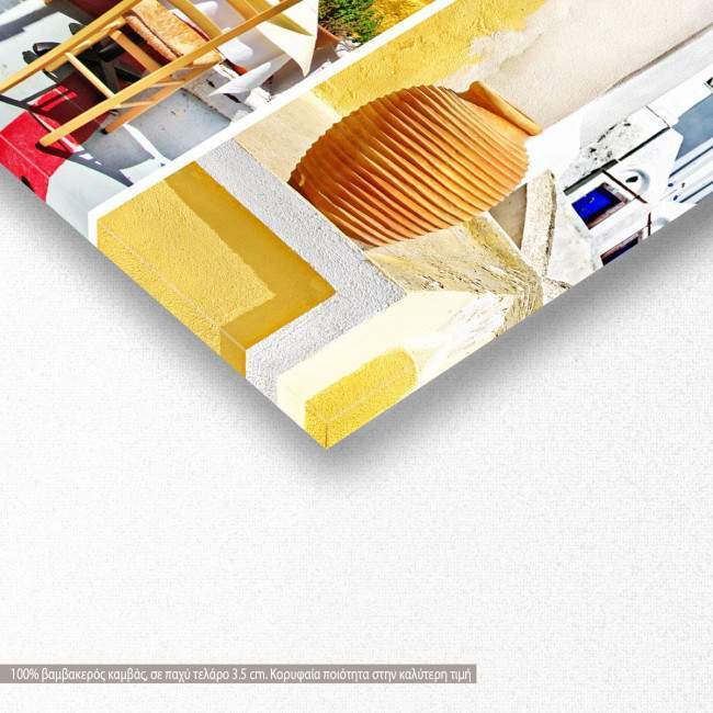 Canvas print Colors of Santorini, panoramic, detail