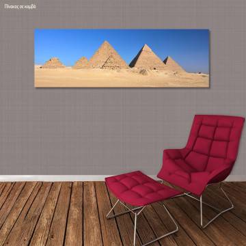 Πίνακας σε καμβά Pyramids of Giza, πανοραμικός