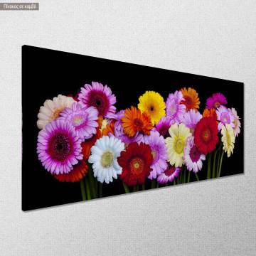 Πίνακας σε καμβά Flowers πανοραμικός Καμβάς τελαρωμένος Όψη 1 2