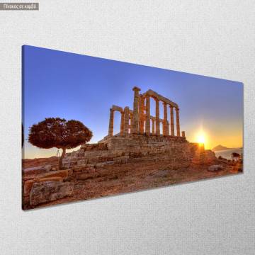 Canvas print Neptune's temple Sounio panoramic Framed canvas View 1 2