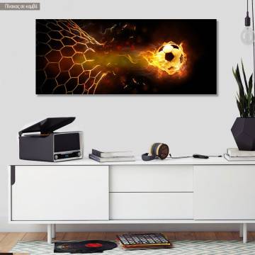 Canvas print Burning football, panoramic