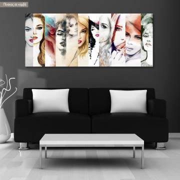 Canvas print Beautiful faces, panoramic