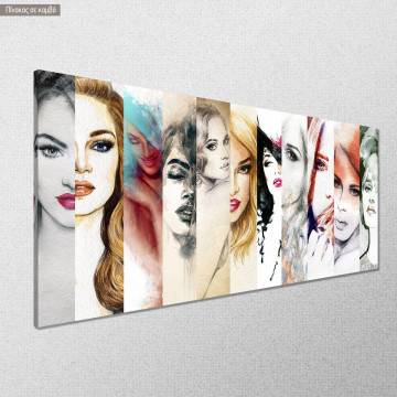 Canvas print Beautiful faces panoramic Framed canvas View 1 2