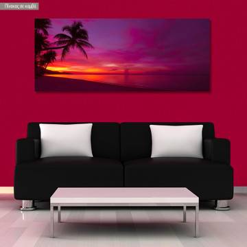 Canvas print Exotic sunset, panoramic