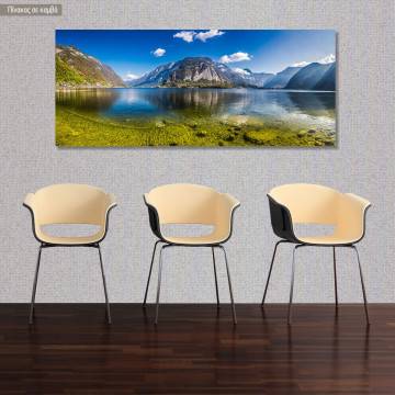 Canvas print Crystal clear mountain lake, panoramic