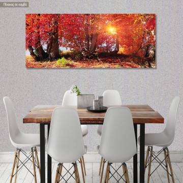 Canvas print Autumn forest, panoramic