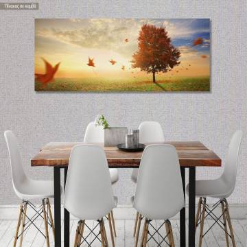Canvas print Maple tree in autumn, panoramic