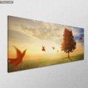 Canvas print Maple tree in autumn, panoramic, side