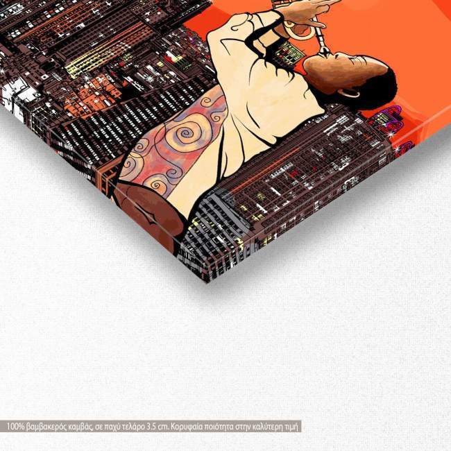 Canvas print Playing jazz in Bangkok, panoramic, detail