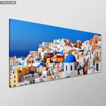 Canvas print Oia Santorini panoramic Framed canvas View 1 2