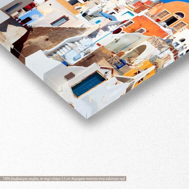 Canvas print Oia, Santorini, panoramic, detail