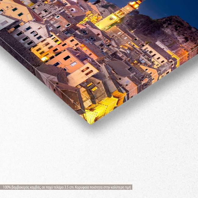 Canvas print Night Corfou, panoramic
