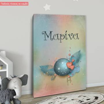 Kids canvas print Little prince and fox vertical 2